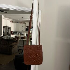 Patricia Nash Brown Embossed Crossbody Bag
